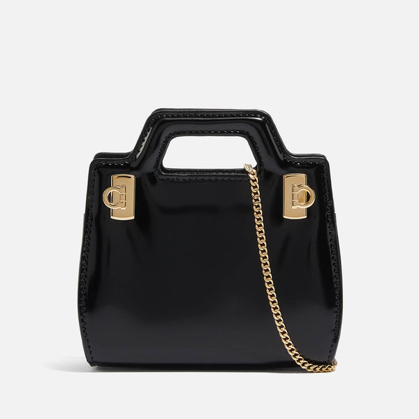 Ferragamo Wanda Micro Patent-Leather Tote Bag