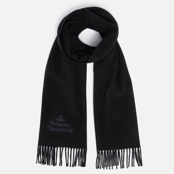 Vivienne Westwood Embroidered Logo Wool Scarf