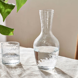 Nkuku Yala Hammered Jug - Clear Glass