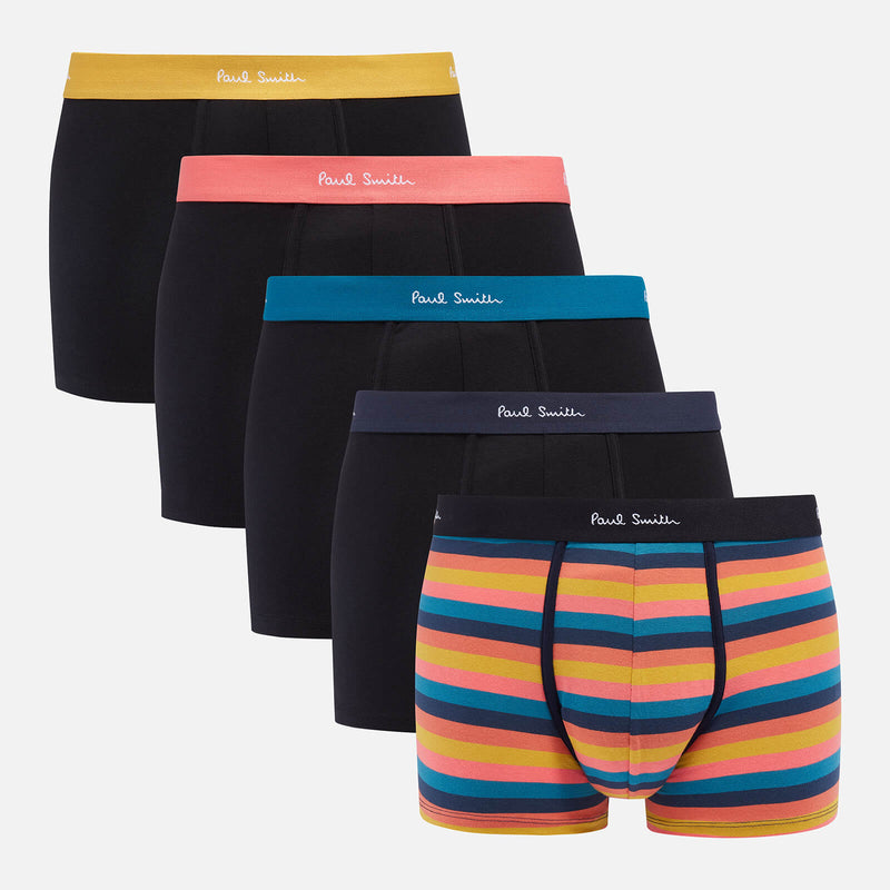 PS Paul Smith Five-Pack Cotton-Blend Trunk Boxer Shorts