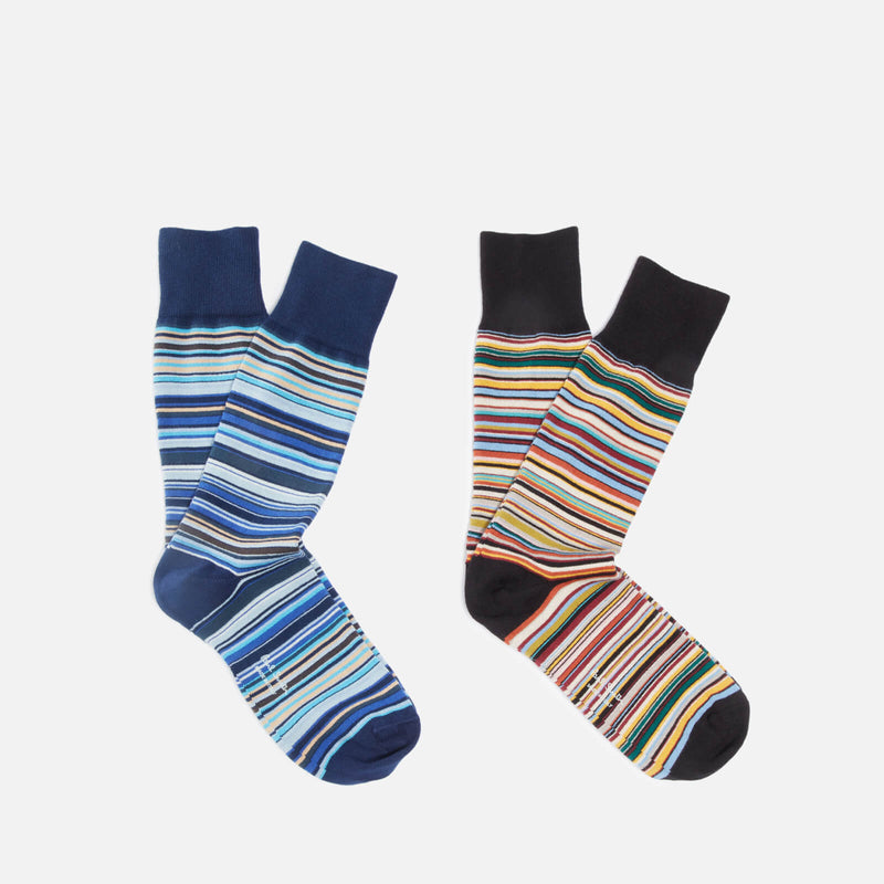 PS Paul Smith Stripe 2 Pack CottonBlend Socks