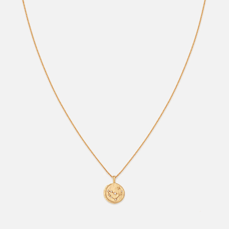 Astrid & Miyu Capricorn Zodiac 18-Karat Gold-Plated Recycled Sterling Silver Necklace