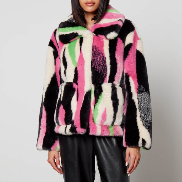 Jakke Traci Printed Faux Fur Coat 