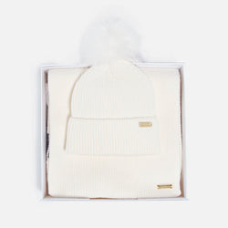 Barbour International Mallory RibbedKnit Beanie And Scarf Set