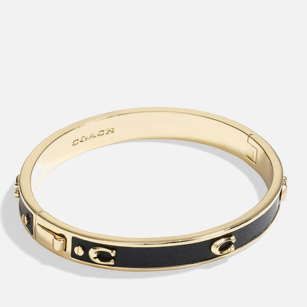 Coach Gold-Tone and Leather Bangle