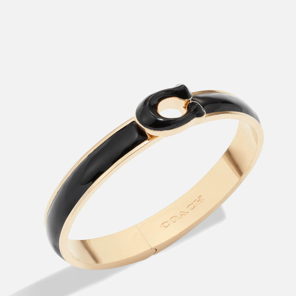 Coach Tabby Enamel Gold-Tone Bangle