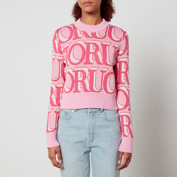 Fiorucci Cropped Logo-Jacquard Cotton Jumper