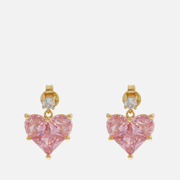 Crystal Haze Baby Love Heart Gold-Plated and Crystal Earrings