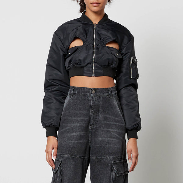 Coperni Cropped Cutout Shell Bomber Jacket 