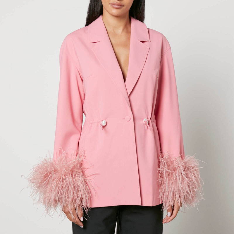 Sleeper Girl With Pearl FeatherTrimmed Crepe Blazer