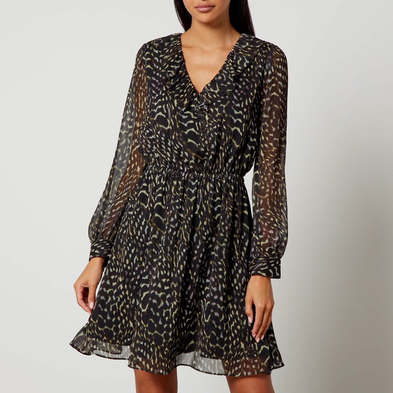 PS Paul Smith Printed Plissé-Chiffon Dress 