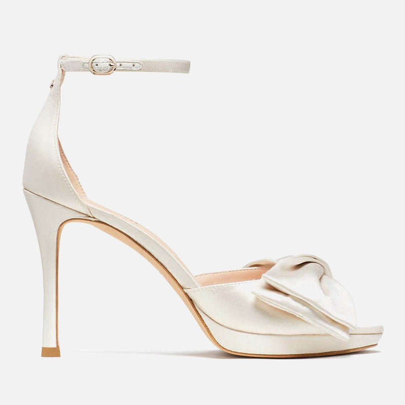 Kate Spade New York Women's Bridal Bow Satin Heeled Sandals