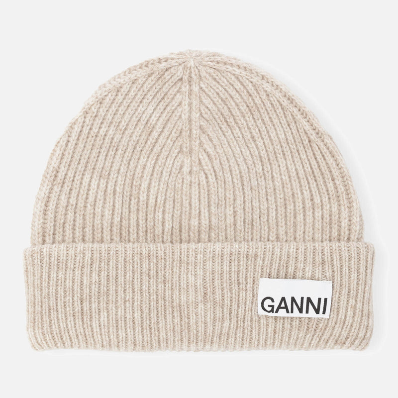 Ganni Ribbed WoolBlend Beanie