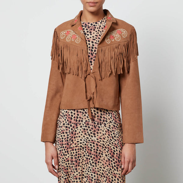 Rixo Marguerite Fringed Suede Jacket 