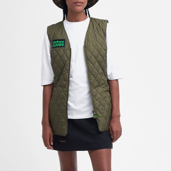 Barbour x GANNI Betty Reversible Diamond-Quilted Shell Liner 