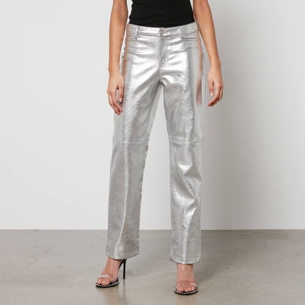 Jakke Cindy Metallic Faux Leather Straight-Leg Trousers