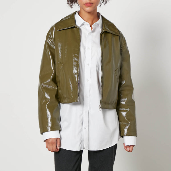 Jakke Naomi Cropped Padded Faux Leather Jacket