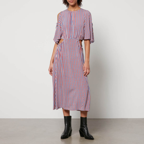 Stella Nova Checked Satin Midi Dress /UK 10