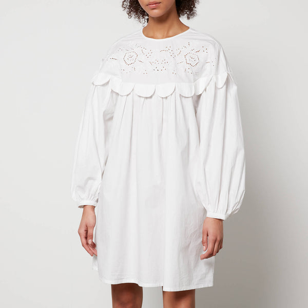 Stella Nova Broderie Anglaise Cotton-Poplin Mini Dress 