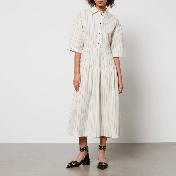 Stella Nova Striped Cotton-Poplin Midi Dress 