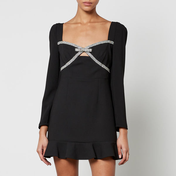 Self-Portrait Diamante-Embellished Crepe Mini Dress 