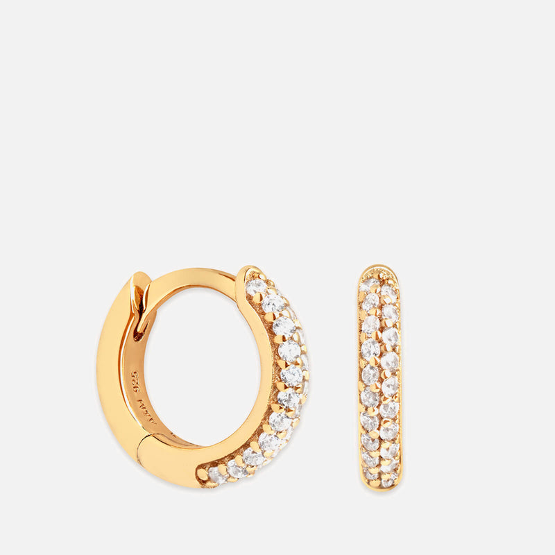 Astrid & Miyu Pave 18Karat GoldPlated Huggie Earrings