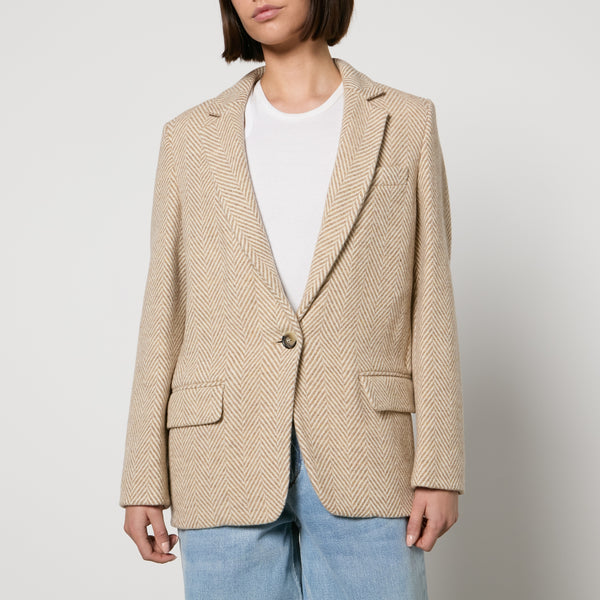 Marant Etoile Charlyne Herringbone Wool Blazer 