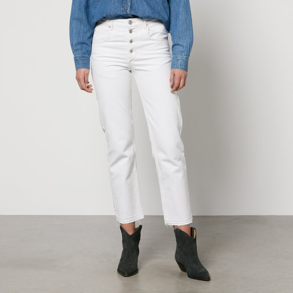 Marant Etoile Jemina Denim Cropped Straight-Leg Jeans - FR 34