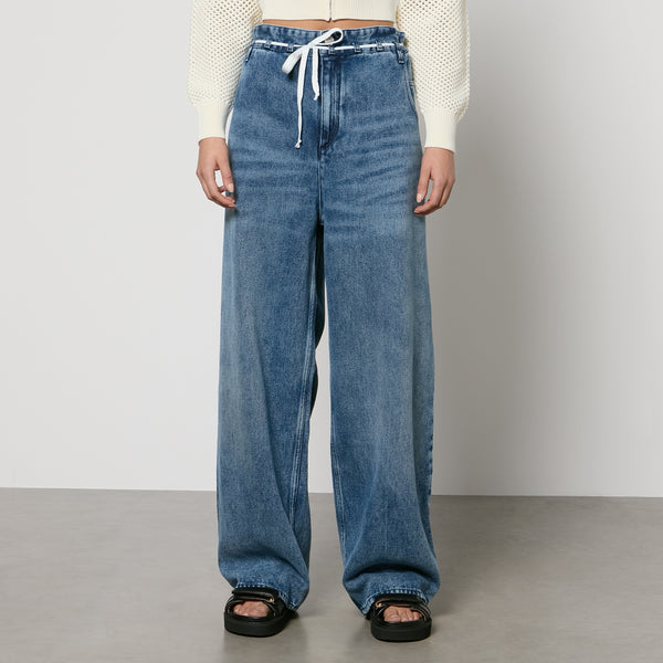 Marant Etoile Jordy Whiskered Denim Wide-Leg Jeans 