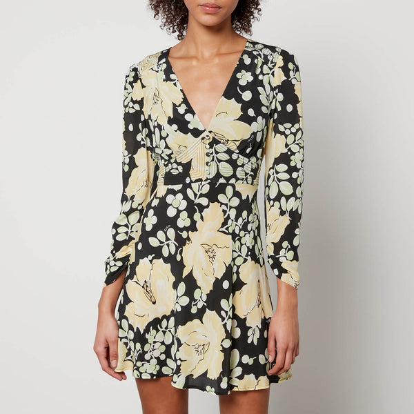 Rixo Jules Floral-Printed Silk-Georgette Dress /UK 12