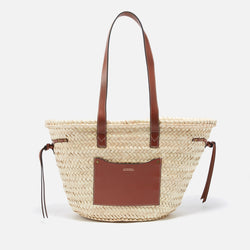 Isabel Marant Cadix Raffia and Leather Shoulder Bag