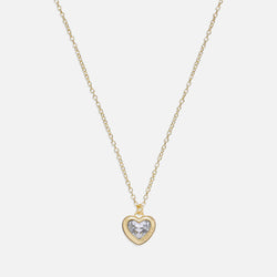 Coach Heart Gold-Tone Pendant Necklace