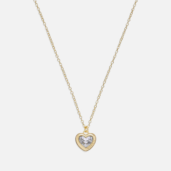 Coach Heart Gold-Tone Pendant Necklace