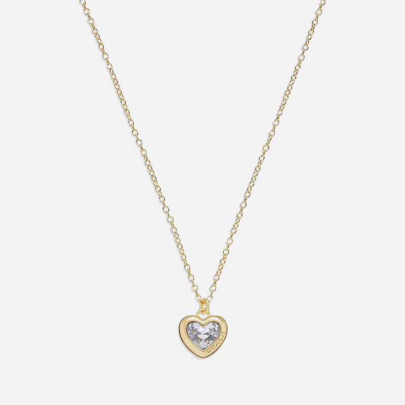 Coach Heart Gold-Tone Pendant Necklace