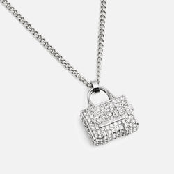 Marc Jacobs SilverToned Pave Tote Pendant Necklace