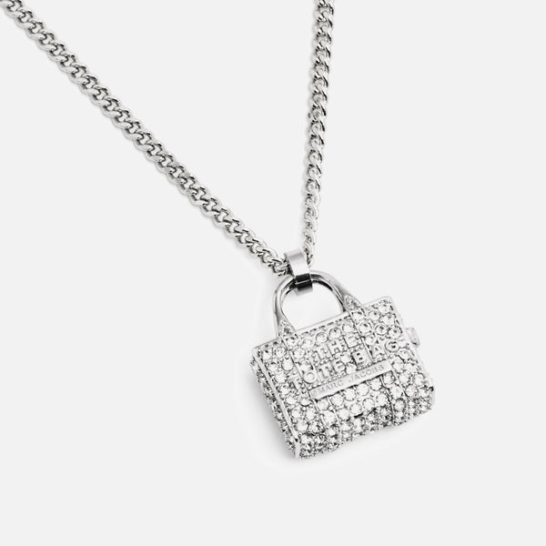 Marc Jacobs SilverToned Pave Tote Pendant Necklace