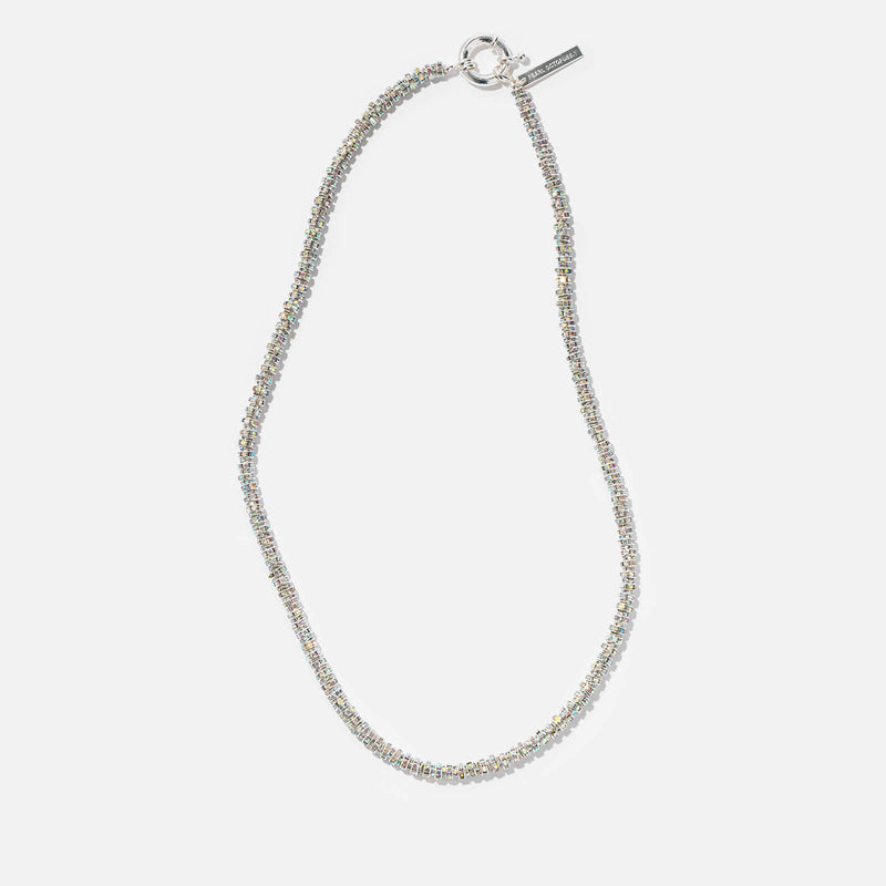 Pearl Octopuss.y Skinny SilverPlated Crystal Necklace