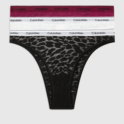 Calvin Klein Modern SemiSheer Leopard StretchLace 3Pack Briefs