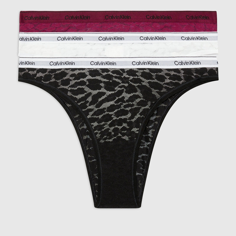 Calvin Klein Modern SemiSheer Leopard StretchLace 3Pack Briefs