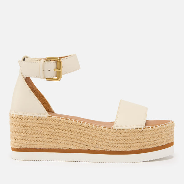 See By Chloé Women's Glyn Leather Flatform Espadrille Sandals 