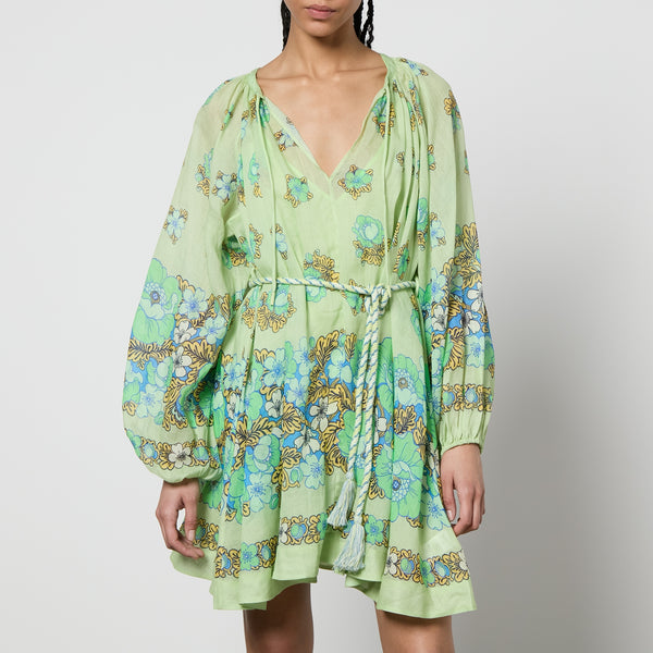 Alemais Velma Floral-Print Ramie Mini Dress 