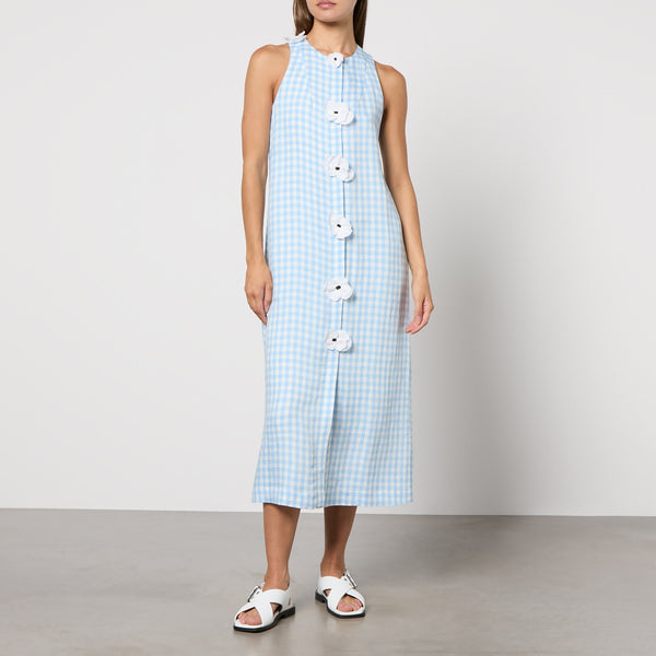 Sleeper The Bloom Flower Linen-Blend Vest Dress