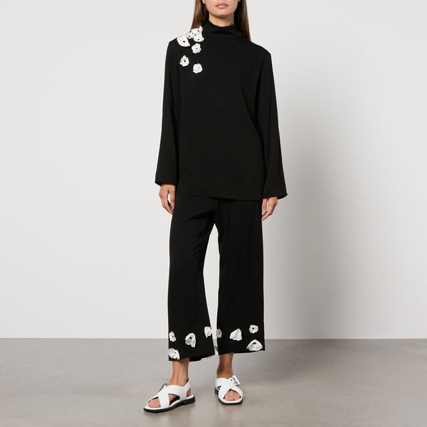 Sleeper The Bloom Black Tie Woven Pyjama Set 