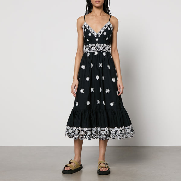 Sea New York Elysse Embroidered Cotton-Poplin Dress 