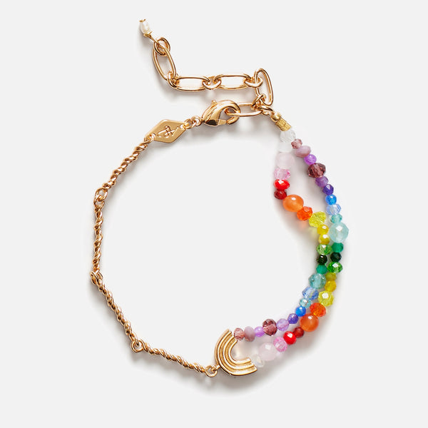 Anni Lu Double Rainbow 18Karat Gold Plated Bead Bracelet