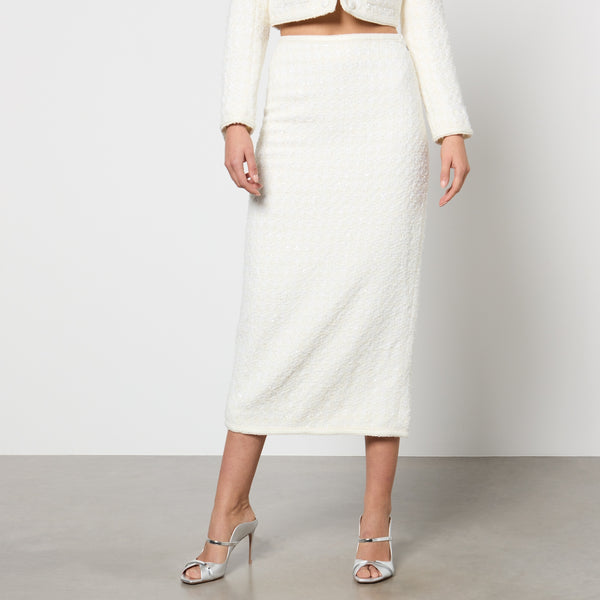 ROTATE Birger Christensen Sequinned Bouclé HighWaisted Skirt