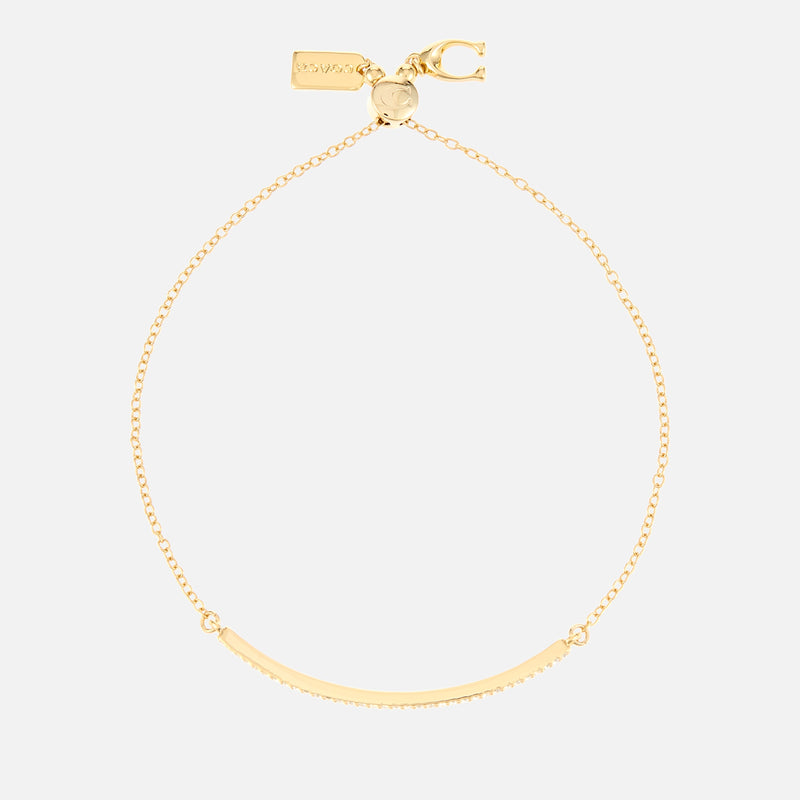 Coach Gold-Plated Cubic Zirconia Slider Bracelet