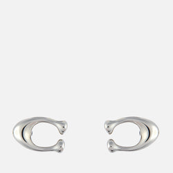 Coach Bubble C Rhodium Stud Earrings