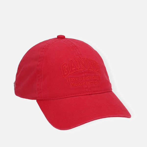 Ganni Embroidered Organic Cotton Baseball Cap