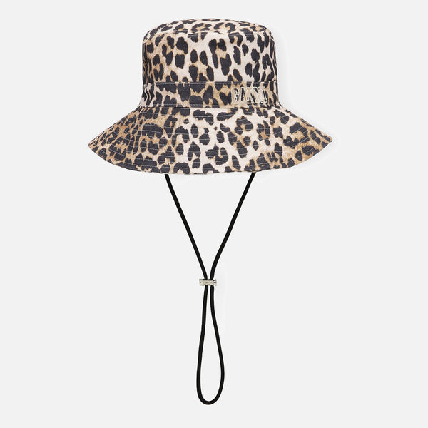 Ganni LeopardPrint Shell Fisherman Bucket Hat